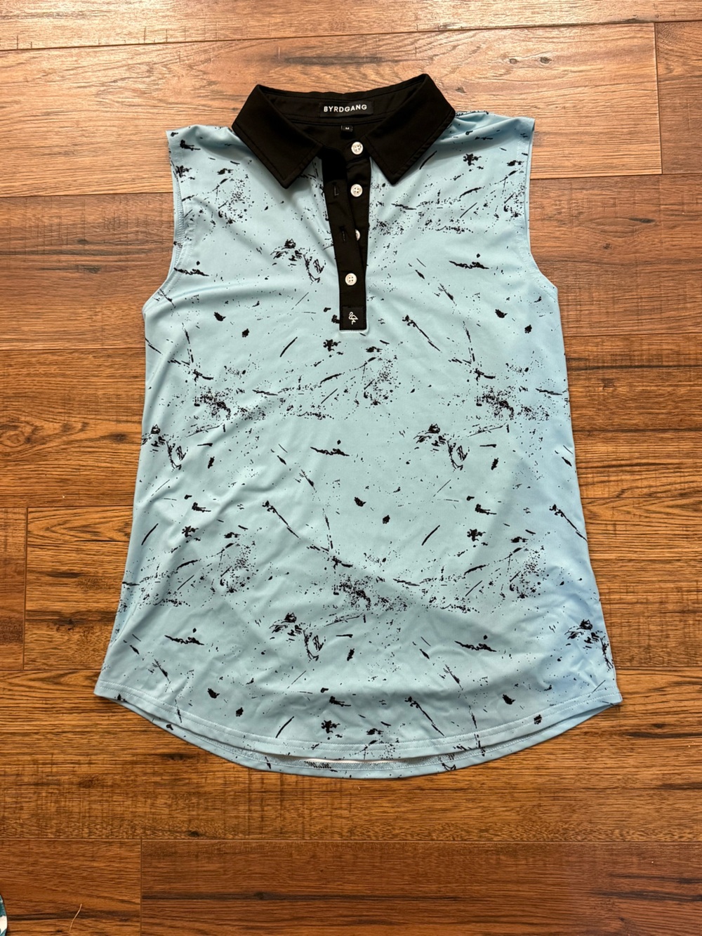 Light Blue sleeveless Golf polo Printed Skirt by
